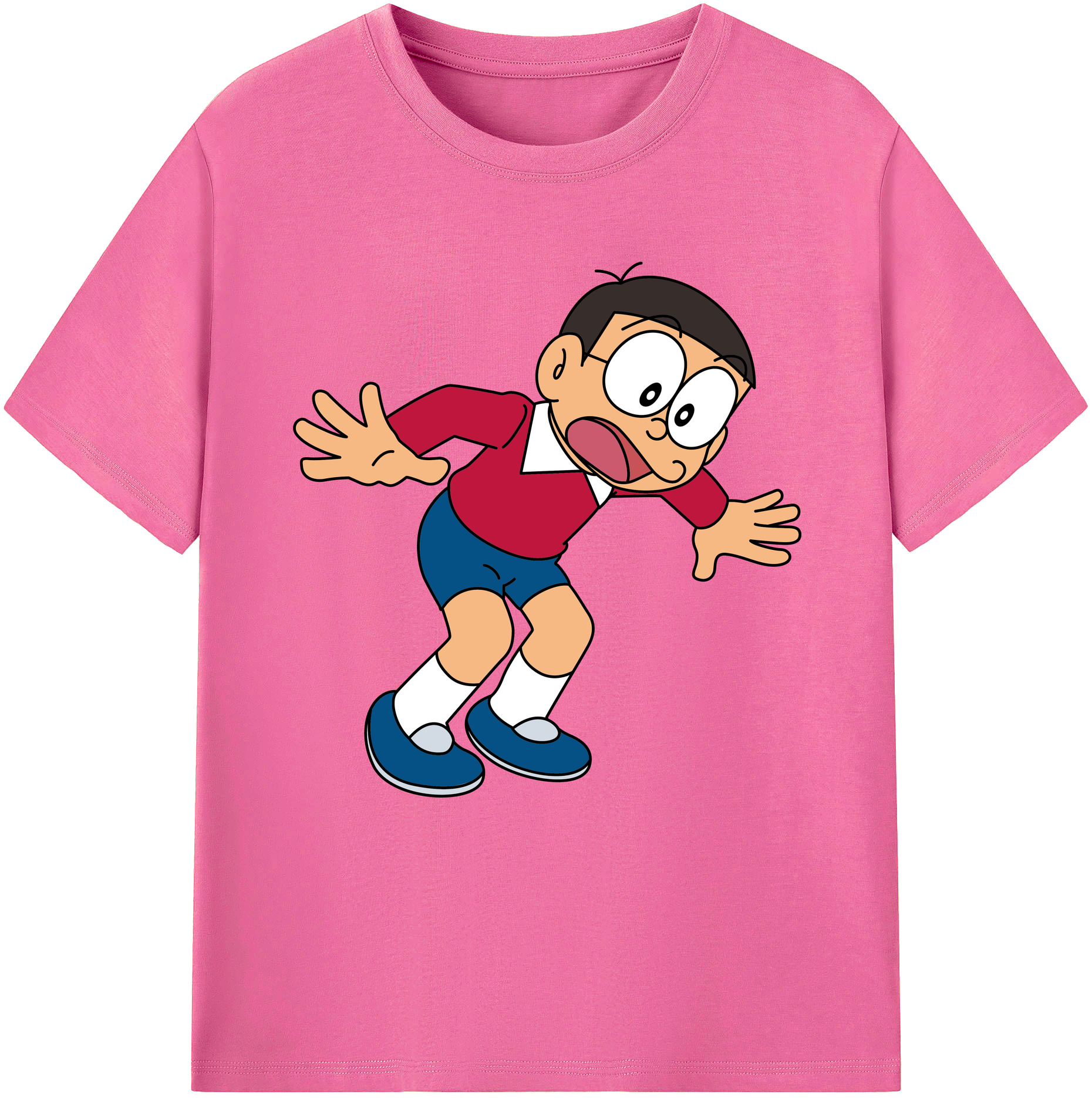 （画像用） ドラえもん 野比 のび太 Doraemon Nobita Nobi レディースカジュアルプリントTシャツ（綿100％）